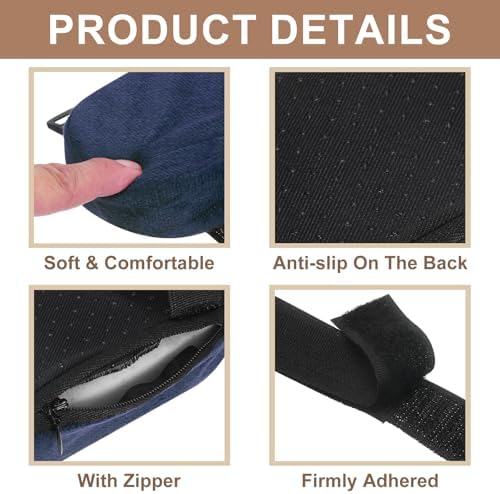 uxcell Memory Foam Chair Armrest Pad,2pcs Office Chair Arm Cover(Dark Blue)