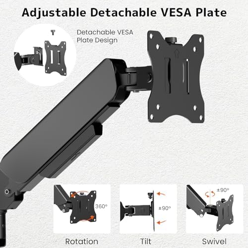 Dual Monitor Wall Mount for 17-32 inch Flat/Curved Computer Screens