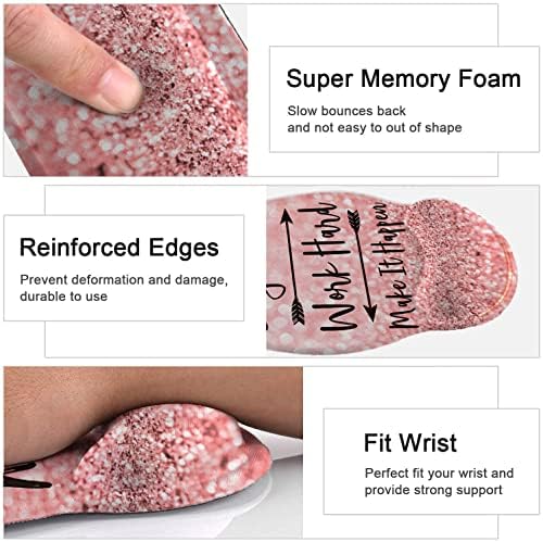 Lateefah Mouse Pad with Wrist Rest, 3-in-1 Gaming Mouse Pad, Keyboard Wrist Rest, Ergonomic Memory Foam Mousepad with Wrist Support for Computer Keyboard