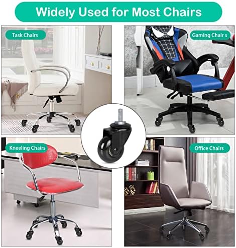Hirate 2 inch Office Chair Casters Wheel with 5/16"-18UNC Threaded Stem