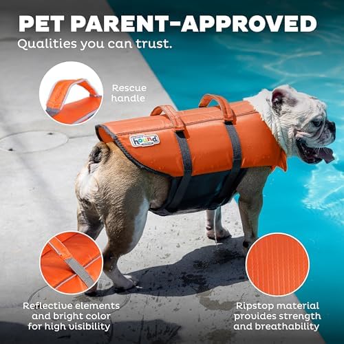 Outward Hound Granby Splash Dog Life Jacket, Life Vest, Orange, X-Small