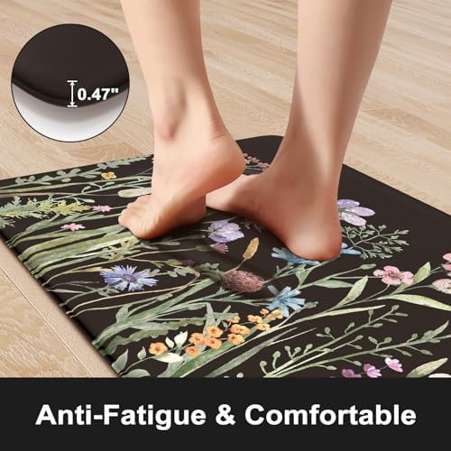 KIMODE Anti Fatigue Kitchen Mats for Floor,Cushioned Farmhouse Kitchen Rugs
