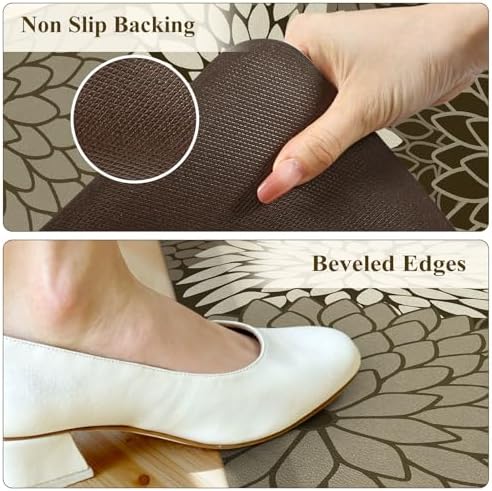 KIMODE Anti Fatigue Mats for Kitchen Floor Cushioned Kitchen Rugs Sets of 2
