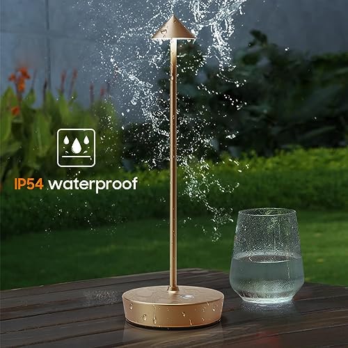 Set of 2 Cordless Rechargeable Led Table Lamp Battery Operated Light Bronze