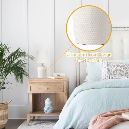 11.8’’ Small Table Lamps Set of 2 for Bedroom Kid’s Room, Beige & Cream