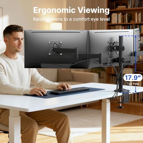 HUANUO Triple Monitor Mount for 13-27 Inch Screens