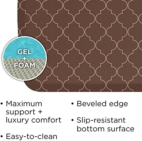 GelPro Elite Premier Anti-Fatigue Kitchen Comfort Floor Mat, 20x36", Lattice Java Stain Resistant Surface with therapeutic gel and energy-return foam for health & wellness