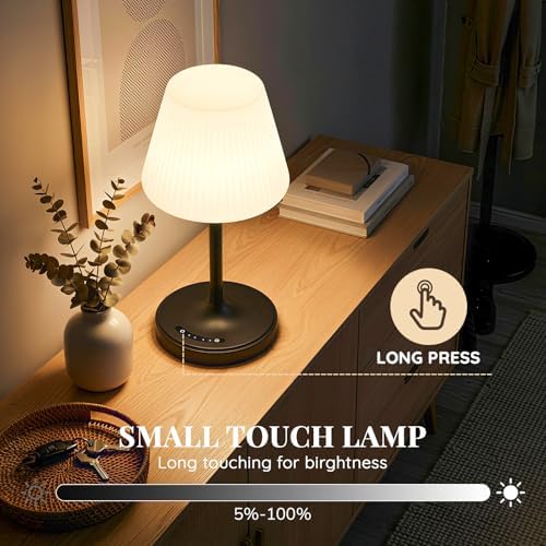Waterproof Shower Lamp, Cordless Rechargeable Table Lamp for Outdoor -Black