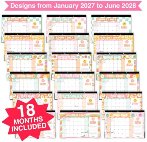 Large Desk Calendar 2027 - Desktop Calendar 2027-2028