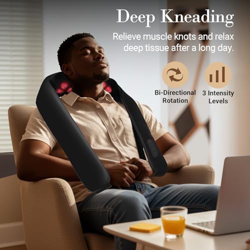 CuPiLo Cordless Neck Massager for Pain Relief Deep Tissue, FSA Eligible