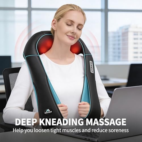 MagicMakers Shiatsu Neck Massager with Heat for Pain Relief Deep Tissue