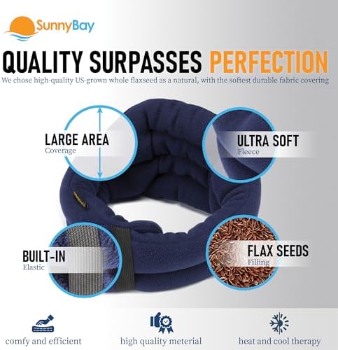 SunnyBay Hands-Free Heating Pad, Neck and Shoulder Wrap, 26 inch, Navy