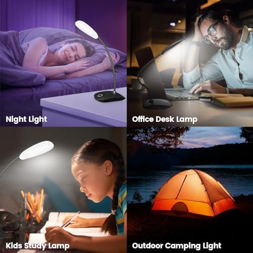 Portable Battery Powered Desk Lamp Small Rechargeable LED Table Light