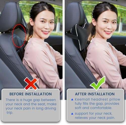Keemall Inflatable Car Neck Pillow for Driving, Travel, Camping & Office