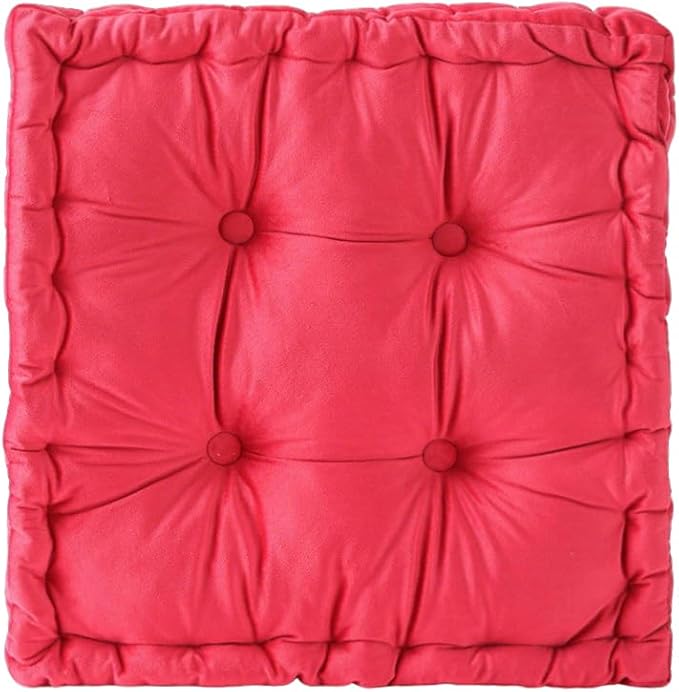 vctops Chair Cushion for Dining Chair, Soft Velvet Square Seat Cushion with Ties Cozy Indoor Chair Pad Cushion for Office Kitchen Dining Room (Bright Red,16"x16")