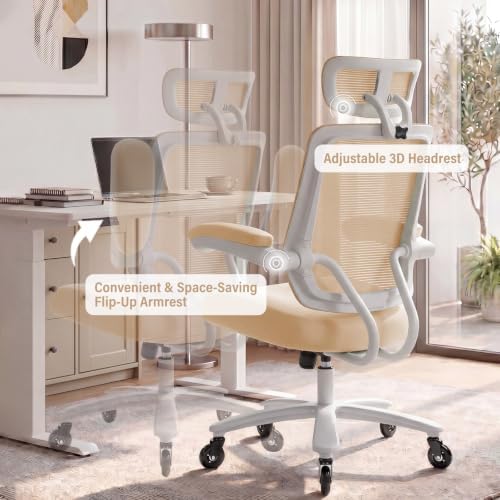 Big and Tall Office Chair with 500 LBS Capacity and Memory Foam Seat, Beige