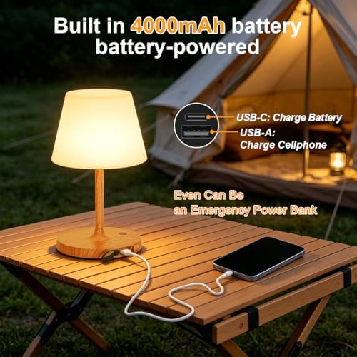 Portable Waterproof Shower Lamp,Cordless Rechargeable Table Lamp