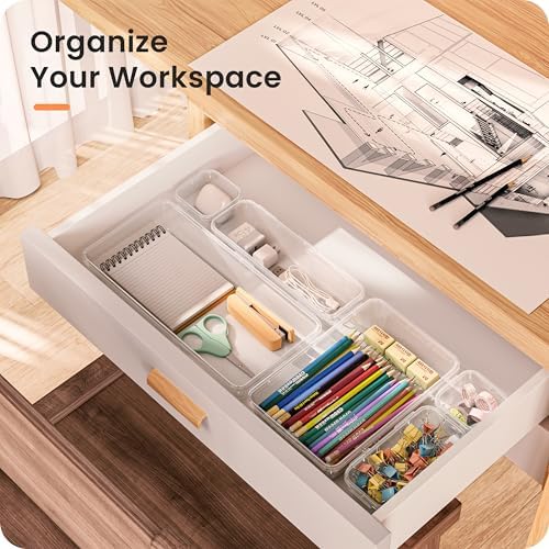 A-LuGei 【Military Grade】 Drawer Organizer for Vanity Bathroom Makeup Desk