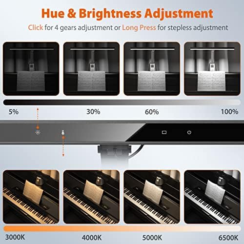 Quntis 55'' Ultra Wide Illumination LED Professional Eye Caring Piano Lamp