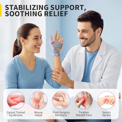 CAMBIVO Thumb Splint & Wrist Brace, Adjustable CMC Joint Pain Relief, Pink