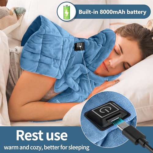 Cordless Neck Heating Pad, Heating Pad for Neck and Shoulders and Back, Neck Heater for Back Pain Relief with 3 Heat Settings-One Size