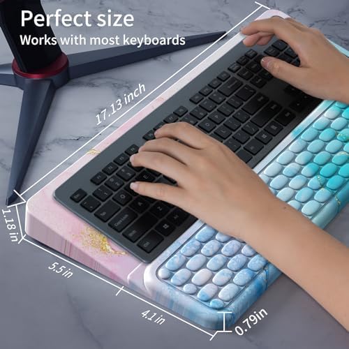 Keyboard Stand for Desktop, Keyboard Wrist Rest, Ergonomic Keyboards Holder for Easy Typing Working, Wrist pad for Keyboards with Comfortable Wrist Rest for Keyboard Blue Pink