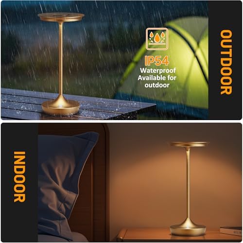 LED Rechargeable Cordless Outdoor 6000mAh Battery Table Lamp 2Pack Bronze