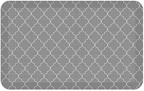NewLife by GelPro Anti-Fatigue Designer Comfort Kitchen Floor Mat, 20x32”, Trellis Grey Resistant Surface with 3/4” Thick Ergo-Foam Core for Health and Wellness