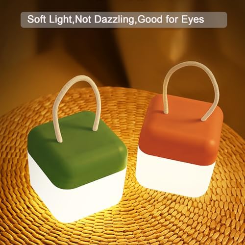 Portable Night Light for Kids,Rechargeable Bedside Lamp,Stepless Dimmable Portable Lantern,360° Lighting,Eye-Caring Table Lamp,3000K Warm Light,Perfect for Bedroom,Living Room,Camping and so on，Blue.