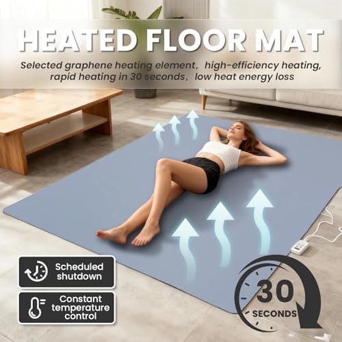 Heated Floor Mats Under Desk, 55" x 79" Heated Foot Warmer