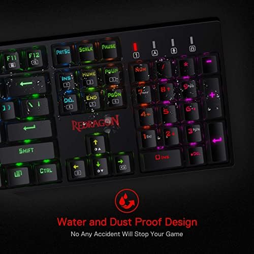 Redragon K582 Wired RGB Mechanical Gaming Keyboard, 104-Key Standard Layout