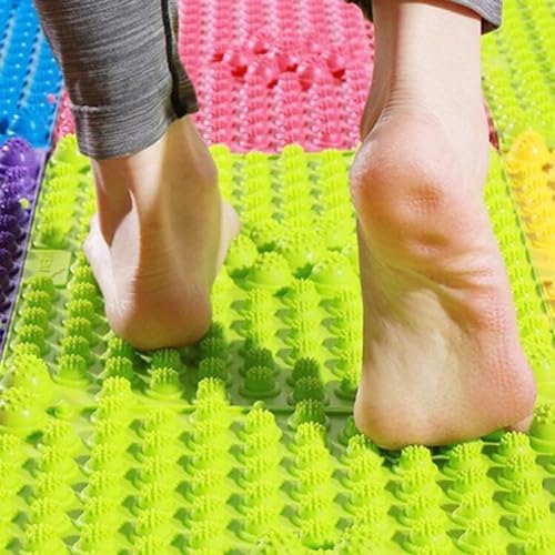 Foot Massage Mat Acupressure Mat Reflexology Walking Toe Plate Massage Pad Bathroom Yoga Anti-Slip Outdoor Game 4PCS (Green)