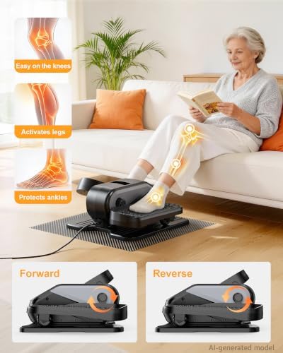 Under Desk Elliptical Mini Electric Leg Exerciser While Sitting for Seniors