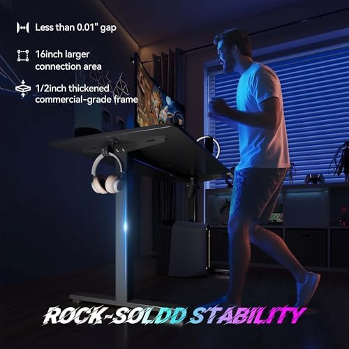 55 x 24 Inch Electric Standing Desk, 3 Memory Presets, Black