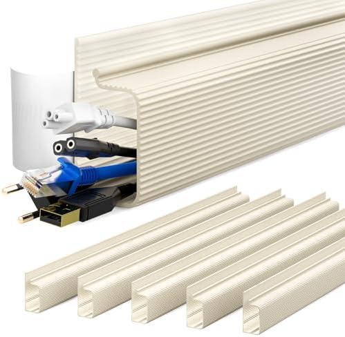 YECAYE Cable Management Under Desk, 94.2 in, Cable Raceway, Beige