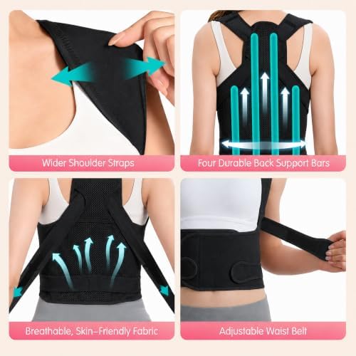 Posture Corrector for Women & Men, Adjustable Full Back Brace Support