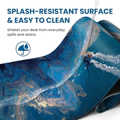 Aesthetic Desk Mat, Cute Coastal Escape Desk Pad Protector for Work & Decor, 31.5" x 11.8", Pretty Non-Slip Extended Mouse Pad for Office or Home