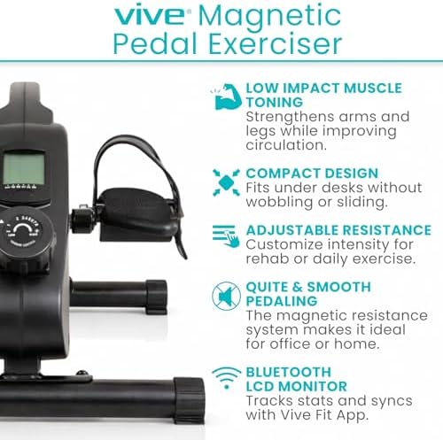 Vive Under Desk Bike Pedal Exerciser - Stationary Exercise Leg Peddler