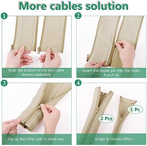StangH Flexible Office Cable Management kit 39 Inches, 2 Pieces -Beige