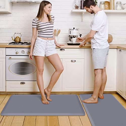 HappyTrends 2 PCS Kitchen Mat Cushioned Anti-Fatigue Floor Mat, Heavy Duty