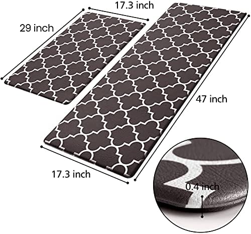 KMAT Kitchen Mat Set of 2,Cushioned Anti-Fatigue Kitchen Mats for Floor