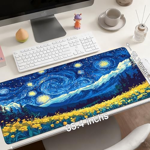 Mouse Pad Gaming - Desk Mat for Keyboard and Mouse - Large Mouse Pad for Desk, Mousepad (35.4" X 15.7") with Non-Slip Base, Desks Pad Mat Office and Home