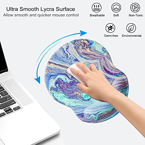 Mouse Pad with Wrist Support, Non Slip Mousepad Wrist Rest for Office, Computer, Laptop & Mac-Comfortable & Lightweight Ergonomic Support Mouse Mat(Pretty Marble-J)