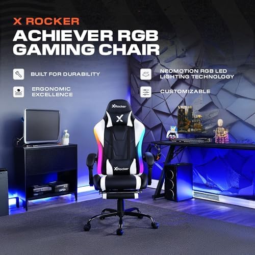 X Rocker PC Computer Gaming Desk Chair with Wheels, College Dorm Room Essentials for Guys and Girls, Adjustable, Ergonomic Office Chair, Gifts for Gamers