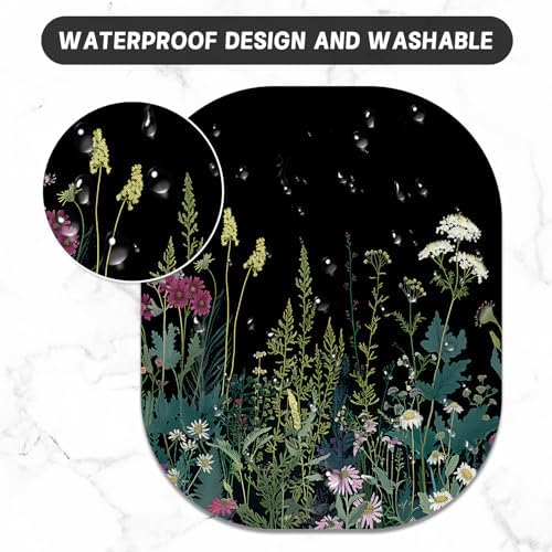 Small Mouse Pad, 6 x 7 Inch, Oval Mini Mouse Pad with Non-Slip Rubber Base for Laptop Wireless Mouse Keyboard Tray Mousepad, Blooming Flowers