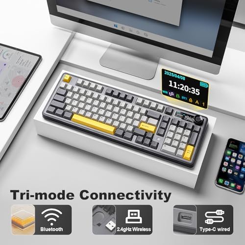 AJAZZ AK980 Wireless Mechanical Keyboard(Black,Murad Switch)