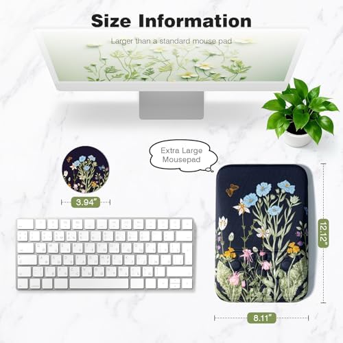 Ospelelf Mouse Pad with Wrist Rest Floral Ergonomic Comfortable Pain Relief Mousepad Wrist Support for Computer Office