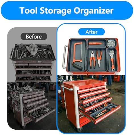 68PCS Tool Box Organizer, 5 Size Toolbox Drawer Organizer Tray, Desk Drawer Organizers, Garage Organization for Tool Chest Workbench Small Parts Widget