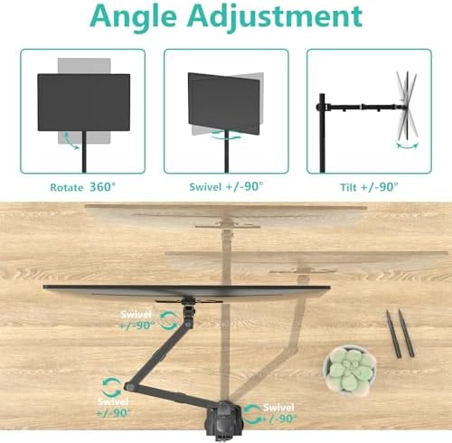 WALI Tall Monitor Arm Mount for Desk for 13-34 inch Screens, 22 lbs per Arm