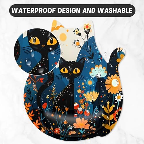 Ergonomic Mouse Pad with Wrist Rest, Cute Cat Memory Foam Padded Pain Relief Non-Slip Wrist Support Mouse Mat for Gaming Work Computer Laptop, Funny Office Supplies Desk Accessory, Cute Cat